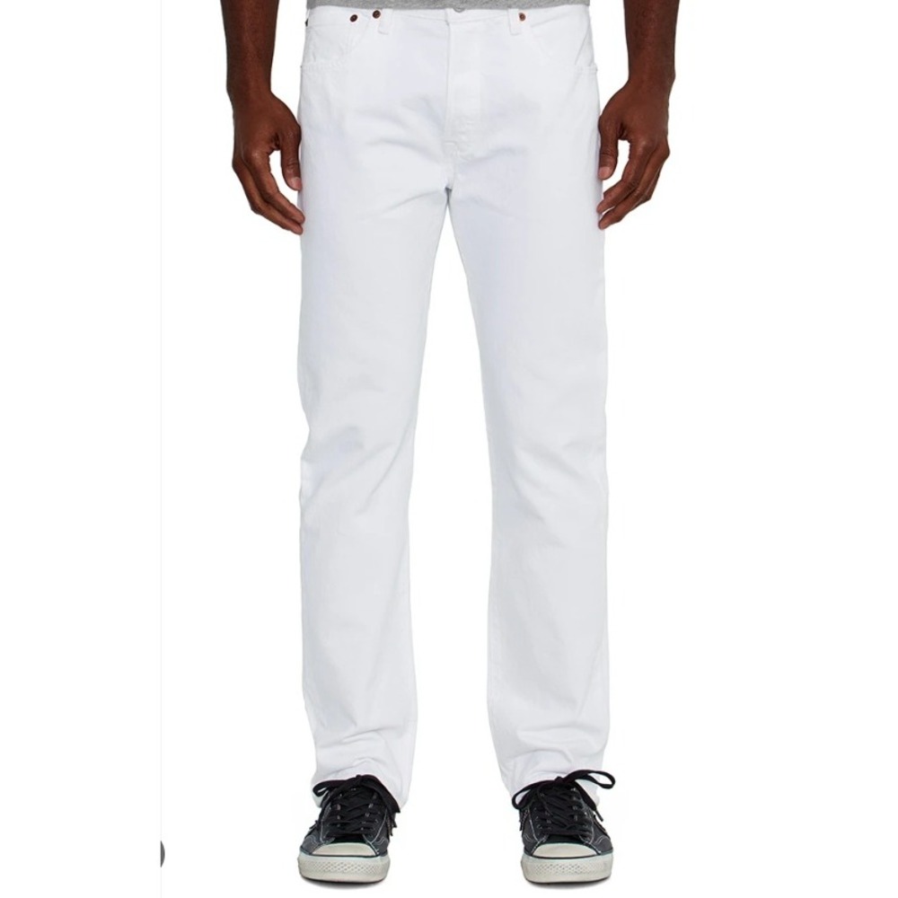 Levis 501 Original Mens Jeans White Straight Leg Denim Pants 32x32